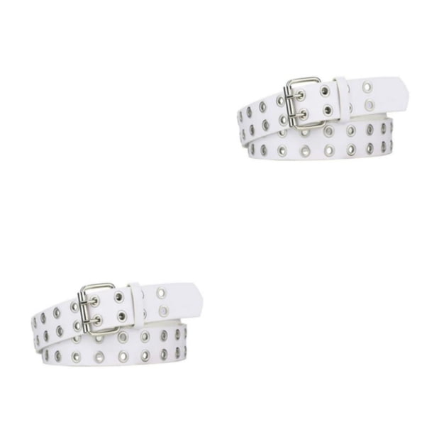 Cinturilla vaquera Sonducket Doble Hebilla PU Blanco 110cm