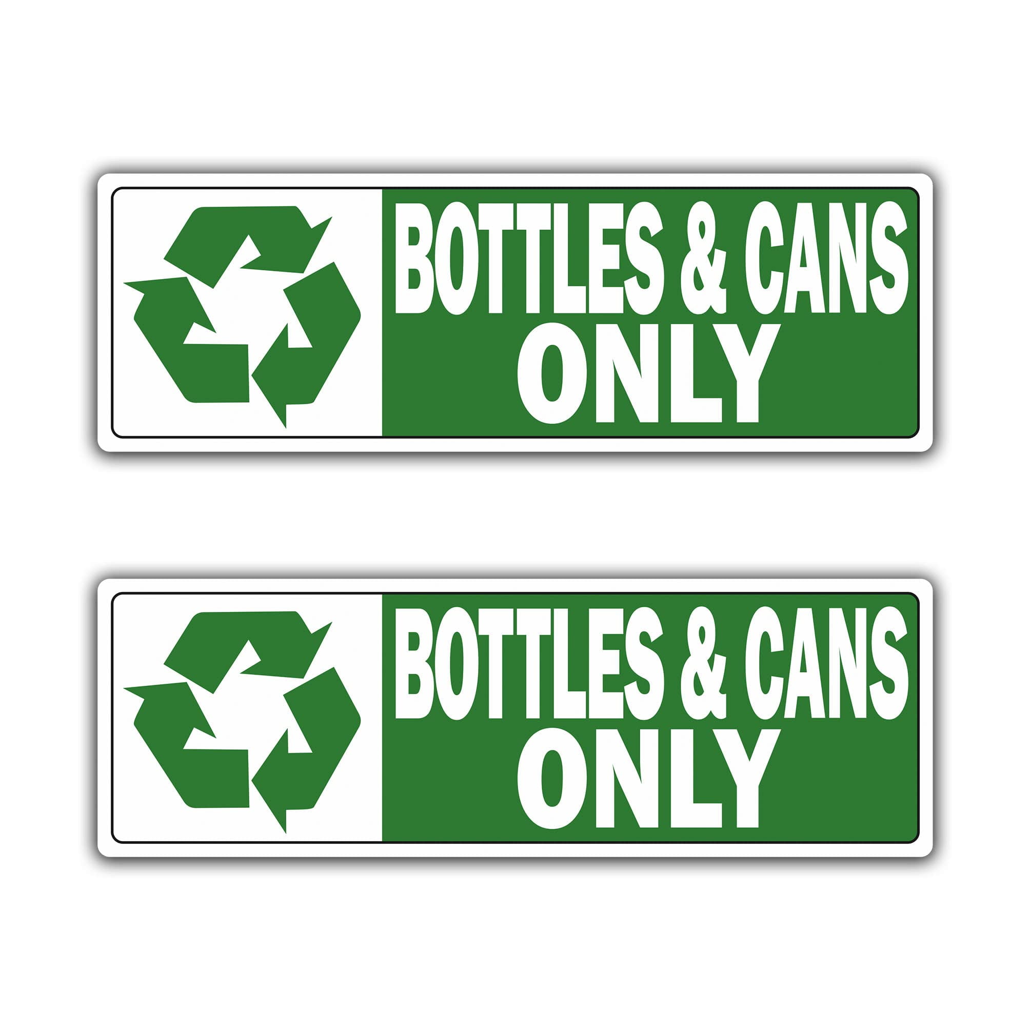 Recycle Bottles & Cans Only Sticker Decal 9 х 3 in. Set of 2