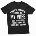 thumbnail image 3 of Listen To My Wife Funny Shirt Husband Tee Shirt Mens Funny Marriage Tee Shirt Birthday Gift Ideas For Man (Small Navy Blue), 3 of 5