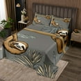 thumbnail image 2 of Erosebridal Wildlife Sloth Bedspread Sets Twin Size,Botanical Plants Bed Quilt,Wild Animal Decoration,Breathable,2pcs, 2 of 5