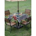 thumbnail image 4 of Outdoor Tablecloth with Umbrella Hole for Patio/Picnic/Party/Camping, 4th of July Waterproof Table Cloth Square Cover Washable, Red Blue Stars Green Leaves Striped Independence (60"x 60"), 4 of 8
