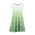 thumbnail image 4 of LLYWEY Girls Flowy Dresses, Teen Girls Ruffle Beach Dresses, Kids Casual Summer Ruffle Sleeve Crew Neck Short Sleeve A Line Mid-Length Sundress, Style BY-85, Green, 10T, 4 of 5