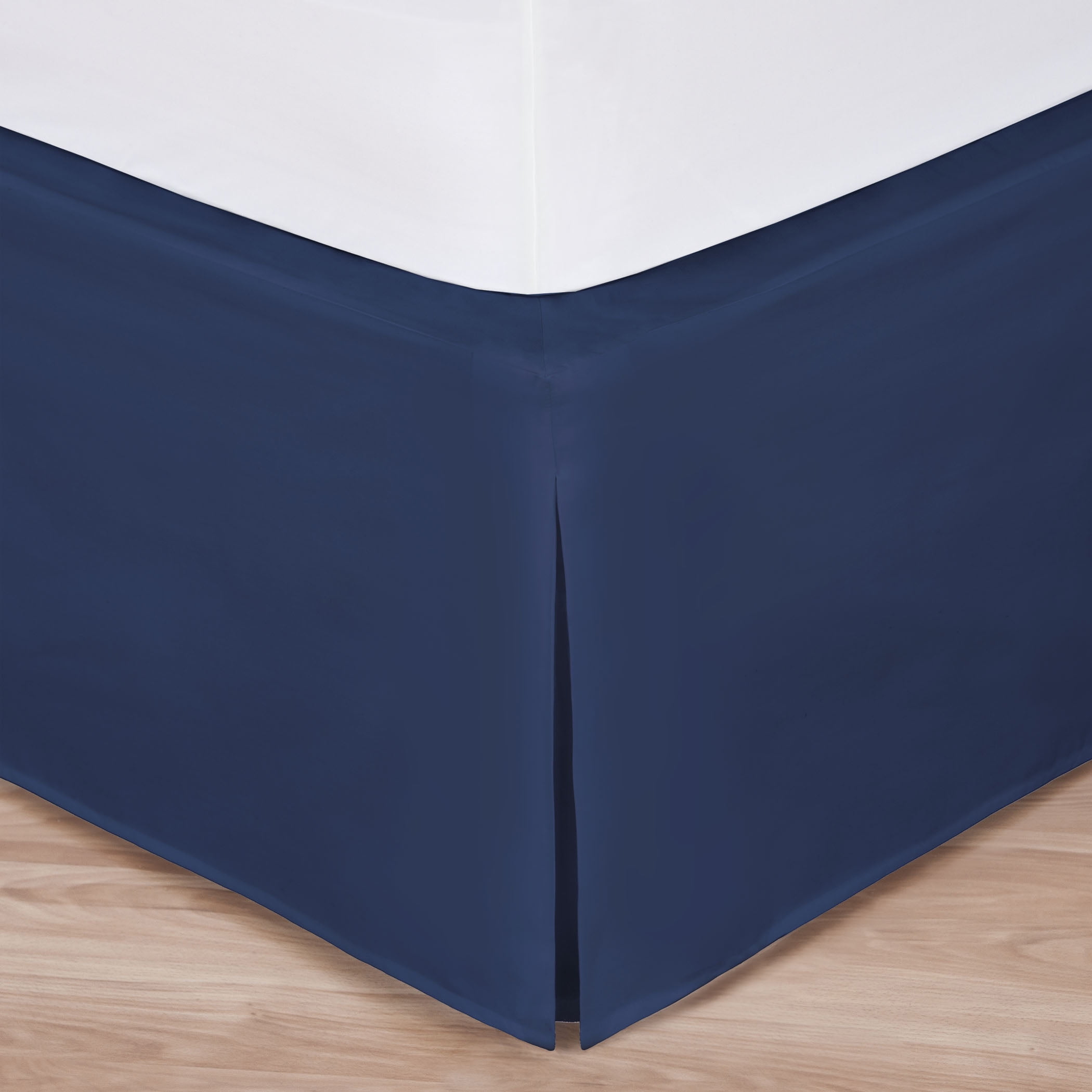 Twin Hotel Luxury Pleated Tailored Bed Skirt Steel Blue 14” Drop Dust Ruffle 