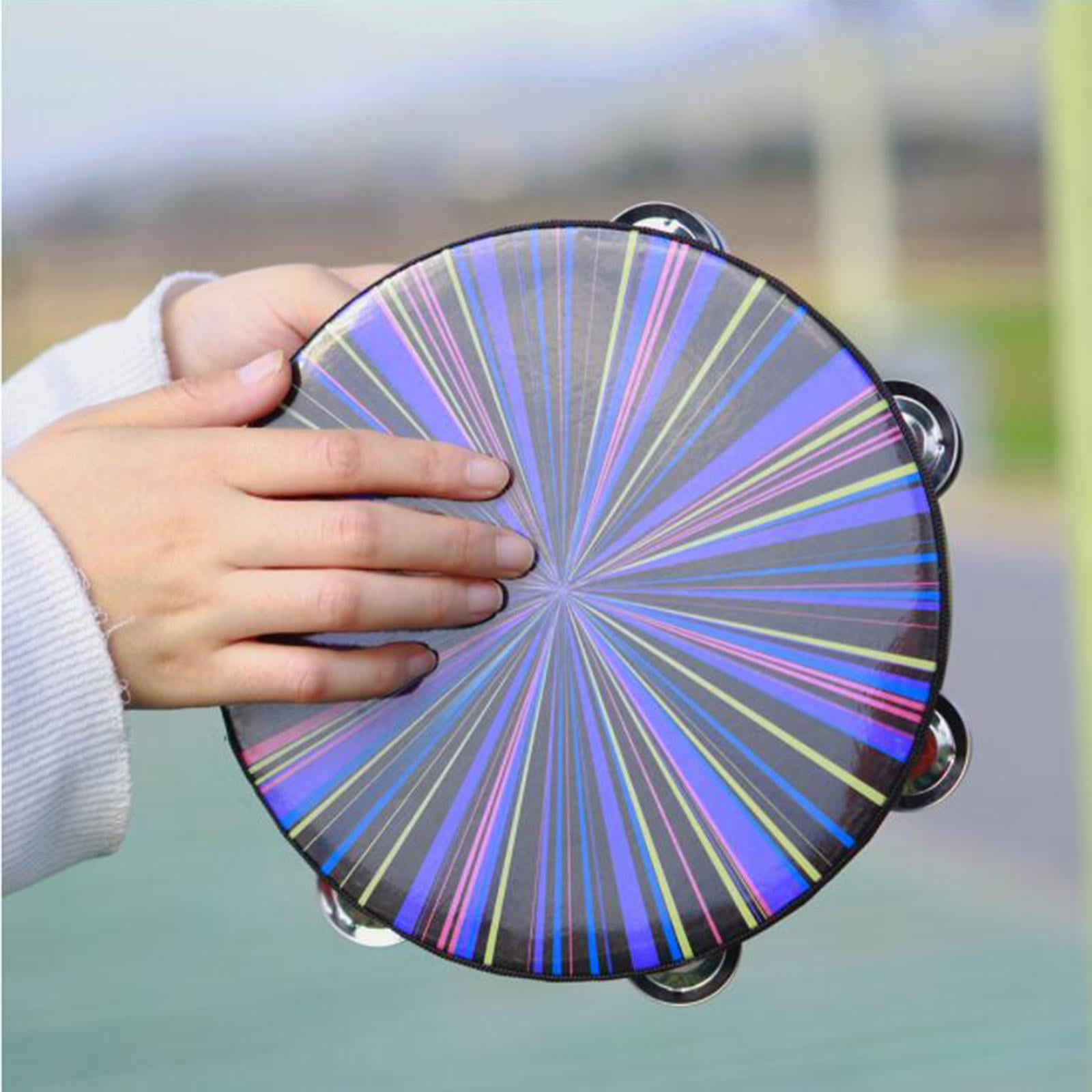 Tambourine for Adults,8 inch Handheld,Metal s Percussion Musical B