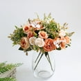 thumbnail image 2 of Artificial Flowers - Household Imitation - Artificial Flowers Small Artificial Peony Silk Flowers Peonies Bouquet Faux Rose Flower Arrangement For Home Party Decoration - 1 Artificial Flower Bouquet, 2 of 7