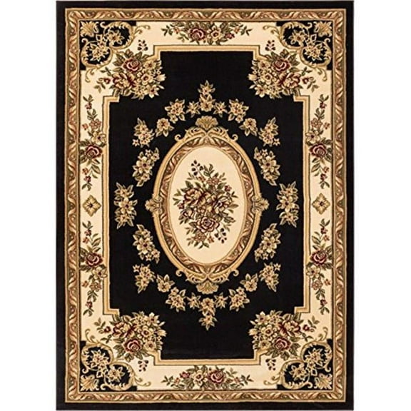 5 ft. 3 in. x 7 ft. 3 in. Timeless Le Petit Palais Traditional Area Rug - Black
