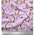 thumbnail image 1 of Soimoi Polyester Crepe Fabric Leaves,Housefly & Lemur Animal Print Fabric by Yard 42 Inch Wide, 1 of 1