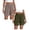 Green & Brown, variant on 2 Pack Summer High Waisted Shorts for Women Casual Loose Elastic Waist Lace Shorts Vacation Beach Short with Pockets, Navy & Brown, Size L