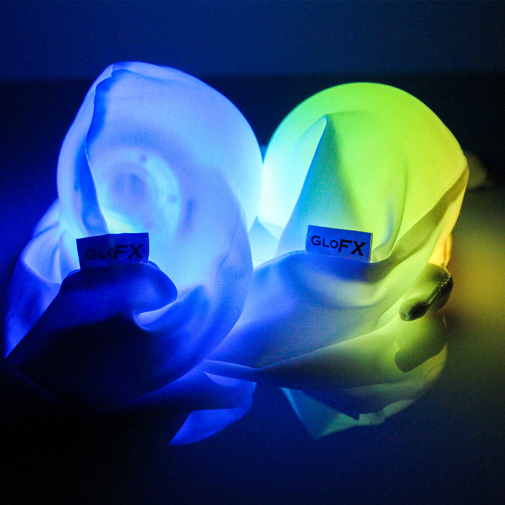 bolsa de viaje calcetines blancos con 2 bolas LED brillantes Calcetines LED GLOW Poi Poi un par de calcetines elásticos de lycra Poi baja desvanecimiento