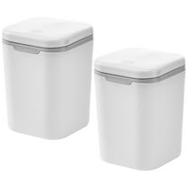 unbranded 2 Pcs Creative Trash Bin Bedside Wastebasket Mini Garbage Can Decor for Office White