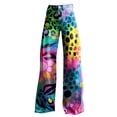 thumbnail image 4 of Blue Women's Casual Pants, 2025 New Summer Flower Wide Leg Pants Lightweight And Loose Casual Colorful Pants Imitation Jeans,Women's Casual Pants 4XL, 4 of 4