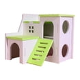 thumbnail image 2 of 1 Piece Multi-Level Wooden Hamster Villa, 5.9x6.1x5.5-Inch Small Animal Hideout with Ramp & Platform for Cage Enrichment Decorations D, 2 of 8
