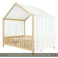 thumbnail image 2 of Montessori Floor Bed with Canopy, Full Bed Frame for Kids, House Shape Toddler Bed Frame with High Railings, Wood Kids Bed with Roof, Kid Full Bed, Natural, 2 of 9