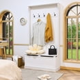 thumbnail image 4 of Gymax Banc de Rangement 3-en-1 pour Entrée avec Porte-Manteaux & Banc à Chaussures & Armoire, 4 of 9