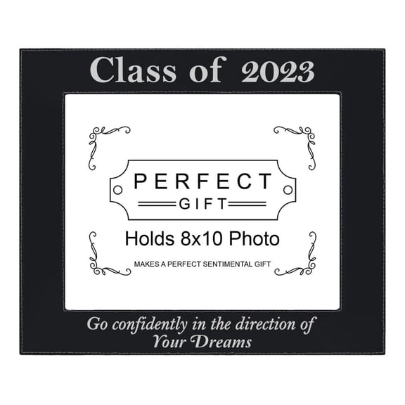 Drevy Sentimental Photo Frame Class of 2023 Go Confidently Direction of Dreams 8x10 Laser Engraved Leatherette Photo Frame Black