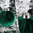 thumbnail image 3 of Green Velvet Tree Ornaments - 15pcs Shatterproof Balls for Xmas Trees Decorations - Multicolor Emerald Sage Green White, 80mm 3.15inch, 3 of 12