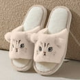 thumbnail image 5 of LHUnf Fuzzy Slippers For Women House Indoor Cozy Winter Slippers Indoor Shoes With Adorable Cat Print Design Bedroom Winter Shoes, 5 of 6