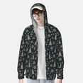 thumbnail image 2 of Fotbe Gold Snowflake Christmas Tree Chaqueta con Protección Solar UPF 50+ para Hombre y Mujer, Camisa con Capucha y Bolsillos-Large, 2 of 7