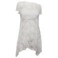 thumbnail image 1 of eVogues Plus size Sheer Floral Lace Top White, 1 of 4