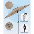 thumbnail image 2 of 9FT Outdoor Patio Umbrella with Crank Lift, Double Layer Wind Vent & Push-Button Tilt,UV Protection, Waterproof, Heavy Duty 8 Rib Design for Deck, Pool, Garden, 2 of 7