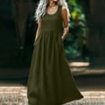 thumbnail image 1 of Liquidation d'Été 2025! Robe Grande Taille pour Femmes, Robe d'Été en Coton et Col Rond Sans Manches Longue, 1 of 5