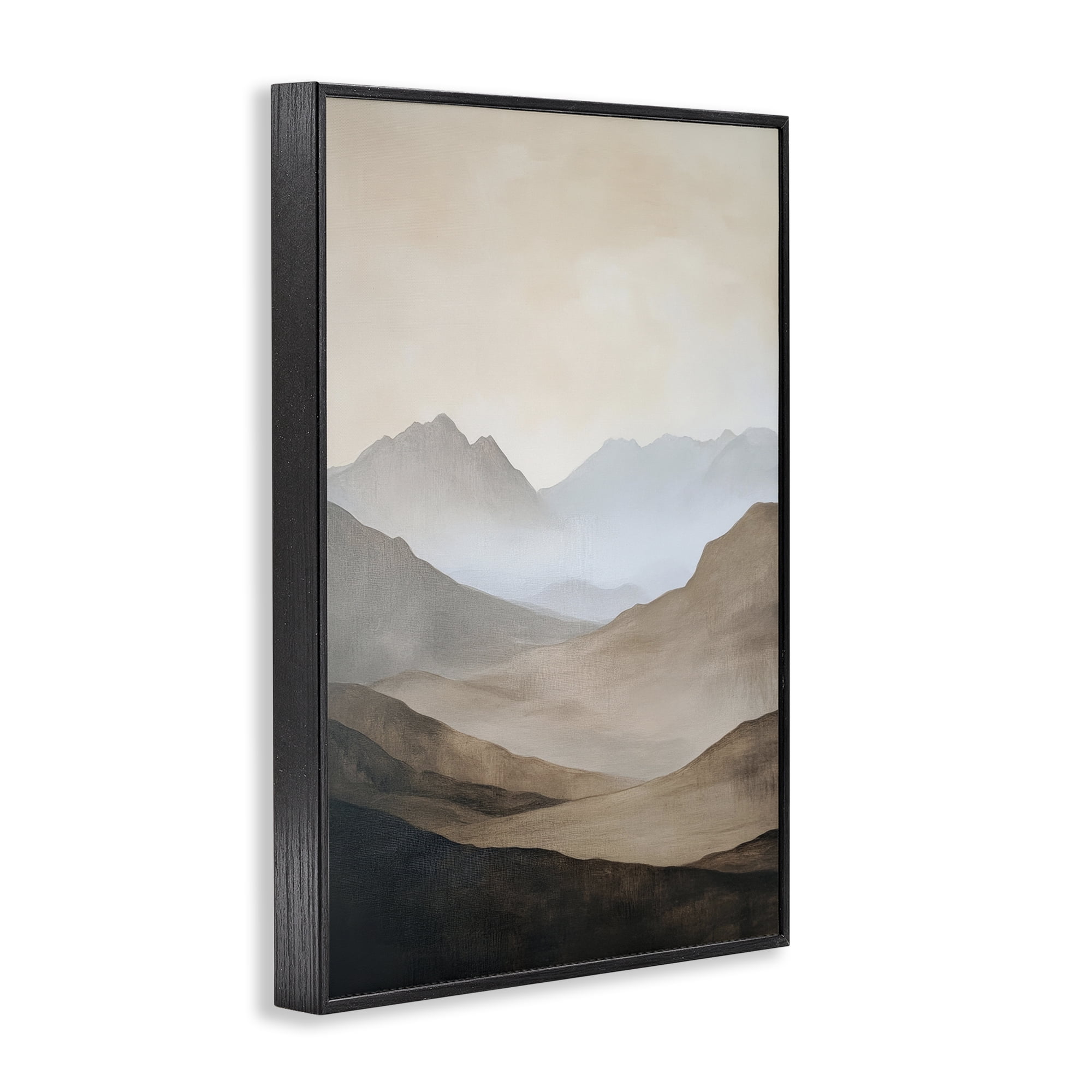 Stupell Industries Foggy Mountains Over Valley Black Framed Giclee Art, design by Petal Prints Design