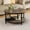 Light Walnut 30", variant on GAOMON Round Coffee Table, Rustic Center Table with Storage Shelf, Wooden Circle Coffee Table with Sturdy Metal Roman Column Legs for Living Room
