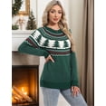 thumbnail image 4 of Fair Isle Sweaters for Women Ugly Christmas Sweater Crew Neck Long Sleeve Cute Funny Holiday Chrismas Tree Print Cable Knit Pullover Sweater Alsol Lamesa, 4 of 6