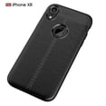 thumbnail image 2 of Ultra Slim Fit TPU Case Reinforced Bumper Cover [Black] [Leather Look] K6V Compatible With iPhone XR, 2 of 8