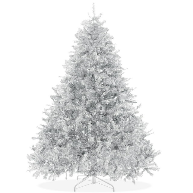 Árbol de Navidad Casafield de 2.3 m Plateado con Soporte de Metal