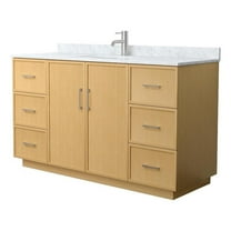 Elan TK 60" Light Oak Single Vanity & White Carrara Marble Top & Nickel Trim