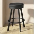 thumbnail image 3 of Amisco Swice 26 In. Swivel Counter Stool - Black Faux Leather / Black Metal, 3 of 7