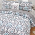 thumbnail image 3 of Hannah Linen Dark Grey Azita Microfiber Quilt, Twin - Breathable (3 Count), 3 of 6