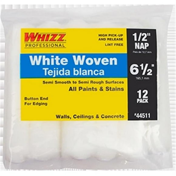 Whizz 44511 6.5 x 0.5 Po. Rouleau Tissé Flexible Blanc, Lot de 12