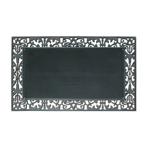 A1HC 100% Rubber Front Door Mat 30”x 48”, Non-Slip Welcome Doormat, Rubber Thin Profile Heavy Duty Doormat with Scrapping Pins, Indoor Outdoor, for Front Door, High Traffic Areas