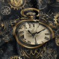 thumbnail image 3 of BZSMCE Round Tablecloth Steampunk Clock Pattern Pattern Tableclothes, 3 of 8