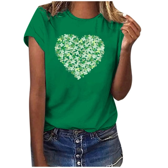 Fête de la Saint-Patrick Shirt Women Saint-Valentin Day Imprimé Hiver Décontracté Floral Haut Fête de la Saint-Patrick Shirts for Women