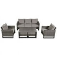 thumbnail image 3 of PARKWELL 6 Pieces Outdoor Sectional Sofa Furniture Sets - Wicker Rattan Conversation Dining Furniture Set with Cushions - Gray, 3 of 16