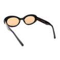 thumbnail image 4 of Womens Iconic Mod Thick Plastic Oval Round Classic Sunglasses Black - Light Brown, 4 of 4