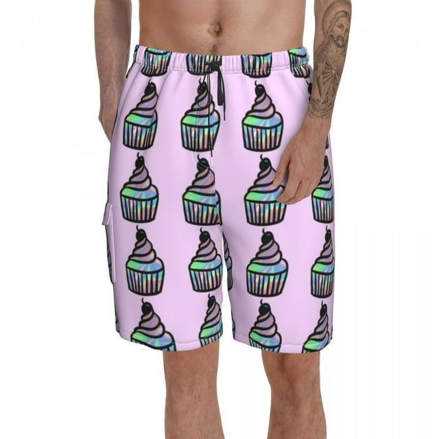 Holo Board Shorts Polyester Swimming Trunks Beach Pattern Men Swim Trunks