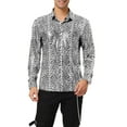 thumbnail image 1 of Unique Bargains Chemise à Manches Longues Boutonnée à Imprimé Léopard pour Homme Grande Taille, 1 of 4