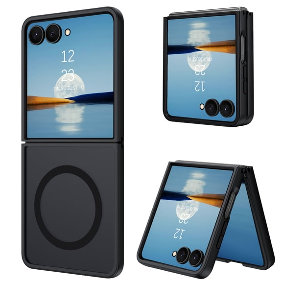 YINLAI for Samsung Galaxy Z Flip8 Case,Compatible with Mag-safe Full Body Cover Anti-Scratches Shockproof Hard Ultra-Thin Protective Phone Cover for Samsung Galaxy Z Flip8, Black