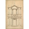 thumbnail image 2 of Carlo Fontana 16x24 Black Ornate Framed Double Matted Museum Art Print Titled: Design for the Facade of Santi Faustino and Giovita, Rome (1652-1725), 2 of 5