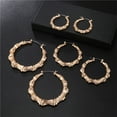 thumbnail image 5 of ✪ Sliver/Gold Color Big Bamboo Circle Hoop Earrings For Women Hip Hop Large Celebrity Wives Earrings Hoops, 5 of 16