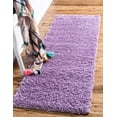 thumbnail image 3 of Unique Loom Solo Solid Shag Collection Area Modern Plush Rug Lush & Soft, 2' 2 x 6' 5 Runner, Lilac, 3 of 5