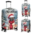 thumbnail image 2 of Merry Christmas Pug Enjoys Woofmas Winter Xmas Holiday Travel Luggage Cover Dog Lover Gifts Suitcase Dust Protective Decor - 02022, 2 of 5