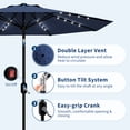thumbnail image 3 of 9FT Outdoor Patio Market Umbrella with 32 Solar LED Lights – Tilt & Crank Adjustment, 8 Sturdy Ribs, Waterproof UV-Resistant Sunshade for Pool, Deck & Backyard, 3 of 7