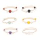 thumbnail image 1 of Natural Gemstone & Pearl Round Beaded Bangle Brass Torque Bangle for Women Golden Inner Diameter: 2-1/4 inch(5.6cm), 1 of 6