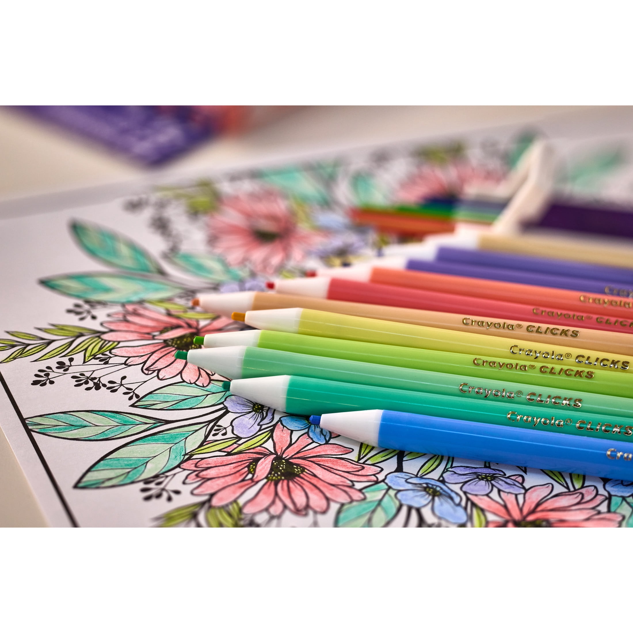 Crayola Clicks 2.0mm Mechanical Colored Pencil Set, 12 Pastel Colors with Replacement Cores, Cute School Supplies, Classroom Must Haves, Teacher Gifts, Ages 6+