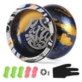 thumbnail image 1 of JOLESHARE Yo-Yo en Alliage d'Aluminium X5 à Double Usage avec Finition Anodisée, Bleu - Inclut Gant, Roulement et 5 Cordes, 1 of 6